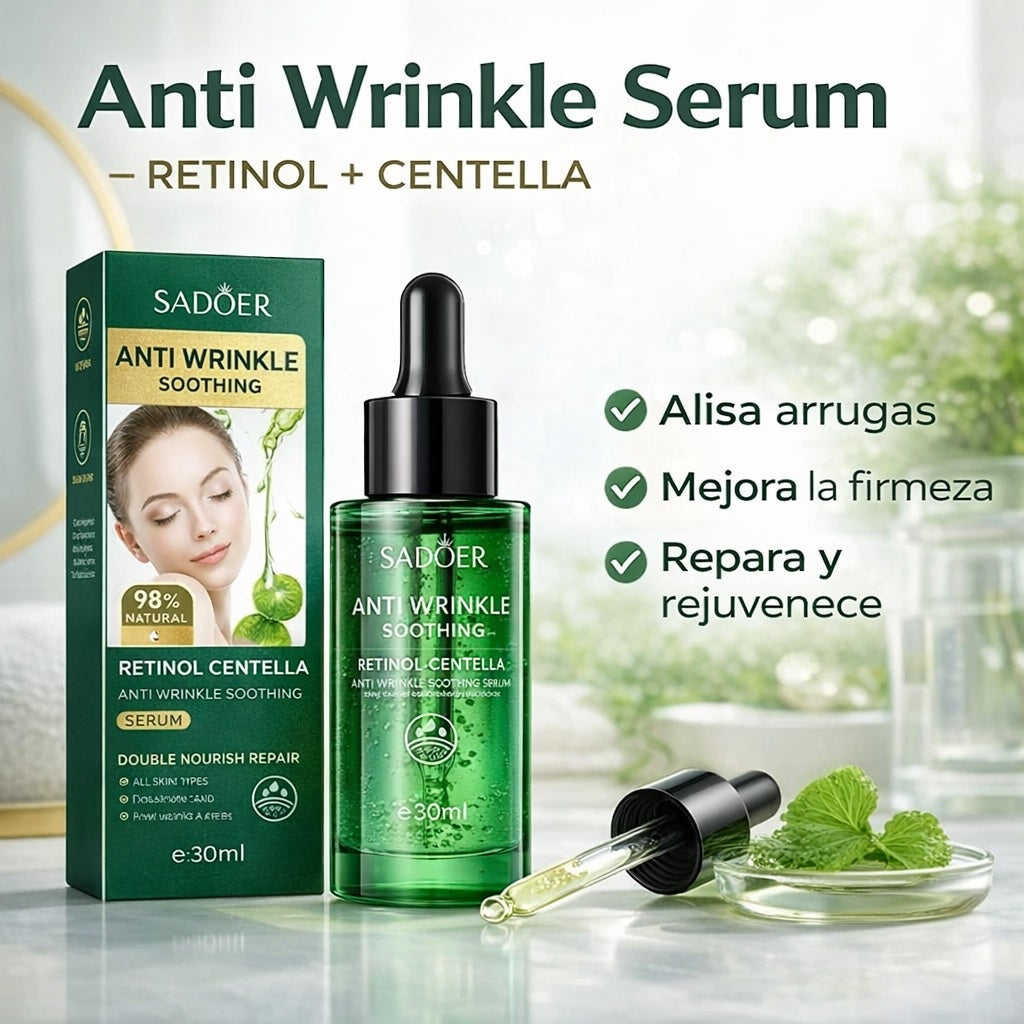 Sérum Antiarrugas Retinol & Centella Asiática SADOER – Reafirma y Rejuvenece